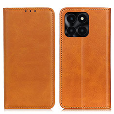 Leather Case Stands Flip Cover Holder A02D for Huawei Honor X6a Light Brown