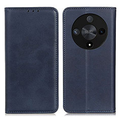 Leather Case Stands Flip Cover Holder A02D for Huawei Honor X9b 5G Blue