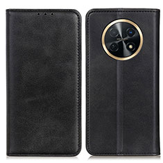 Leather Case Stands Flip Cover Holder A02D for Huawei Nova Y91 Black