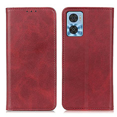 Leather Case Stands Flip Cover Holder A02D for Motorola Moto E22 Red