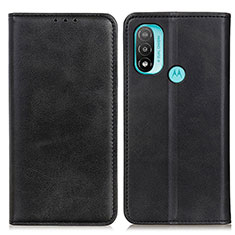 Leather Case Stands Flip Cover Holder A02D for Motorola Moto E40 Black