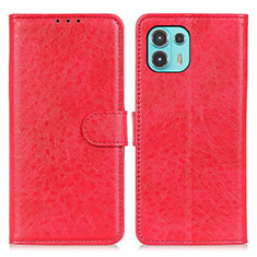 Leather Case Stands Flip Cover Holder A02D for Motorola Moto Edge 20 Lite 5G Red