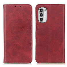 Leather Case Stands Flip Cover Holder A02D for Motorola Moto Edge (2022) 5G Red