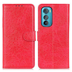 Leather Case Stands Flip Cover Holder A02D for Motorola Moto Edge 30 5G Red