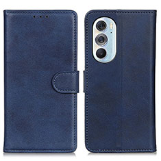 Leather Case Stands Flip Cover Holder A02D for Motorola Moto Edge 30 Pro 5G Blue