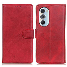 Leather Case Stands Flip Cover Holder A02D for Motorola Moto Edge 30 Pro 5G Red