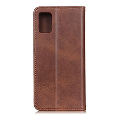 Leather Case Stands Flip Cover Holder A02D for Motorola Moto Edge S 5G Brown