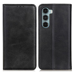 Leather Case Stands Flip Cover Holder A02D for Motorola Moto Edge S30 5G Black