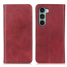 Leather Case Stands Flip Cover Holder A02D for Motorola Moto Edge S30 5G Red
