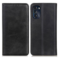 Leather Case Stands Flip Cover Holder A02D for Motorola Moto G 5G (2022) Black