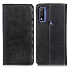 Leather Case Stands Flip Cover Holder A02D for Motorola Moto G Pure Black