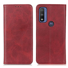 Leather Case Stands Flip Cover Holder A02D for Motorola Moto G Pure Red
