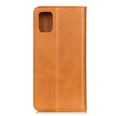 Leather Case Stands Flip Cover Holder A02D for Motorola Moto G100 5G Light Brown