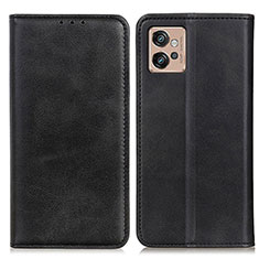 Leather Case Stands Flip Cover Holder A02D for Motorola Moto G32 Black