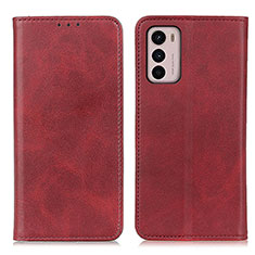 Leather Case Stands Flip Cover Holder A02D for Motorola Moto G42 Red