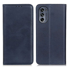 Leather Case Stands Flip Cover Holder A02D for Motorola Moto G62 5G Blue