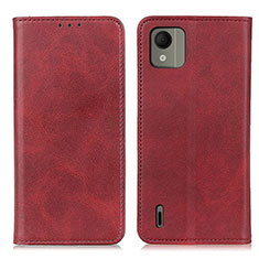 Leather Case Stands Flip Cover Holder A02D for Nokia C110 Red