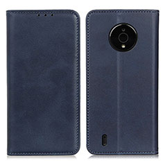 Leather Case Stands Flip Cover Holder A02D for Nokia C200 Blue