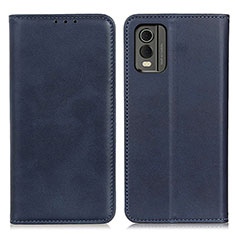 Leather Case Stands Flip Cover Holder A02D for Nokia C210 Blue