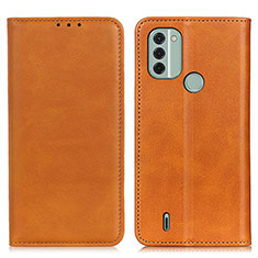 Leather Case Stands Flip Cover Holder A02D for Nokia C31 Light Brown