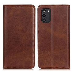 Leather Case Stands Flip Cover Holder A02D for Nokia G100 Brown