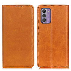 Leather Case Stands Flip Cover Holder A02D for Nokia G42 5G Light Brown