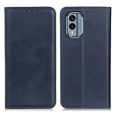 Leather Case Stands Flip Cover Holder A02D for Nokia X30 5G Blue