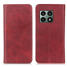 Leather Case Stands Flip Cover Holder A02D for OnePlus 10 Pro 5G Red