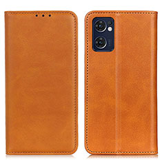 Leather Case Stands Flip Cover Holder A02D for OnePlus Nord CE 2 5G Light Brown