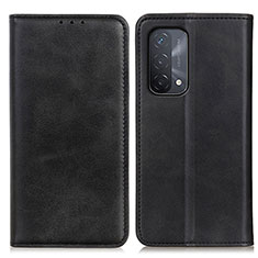 Leather Case Stands Flip Cover Holder A02D for OnePlus Nord N200 5G Black