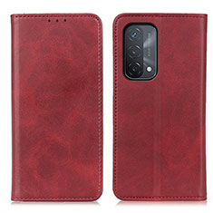 Leather Case Stands Flip Cover Holder A02D for Oppo A93 5G Red