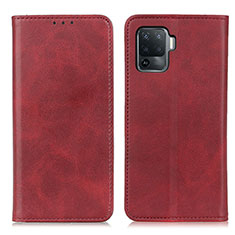 Leather Case Stands Flip Cover Holder A02D for Oppo A94 4G Red