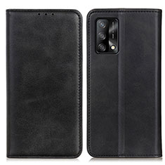 Leather Case Stands Flip Cover Holder A02D for Oppo A95 4G Black