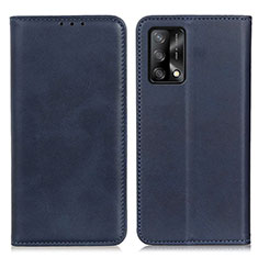 Leather Case Stands Flip Cover Holder A02D for Oppo A95 4G Blue