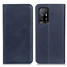 Leather Case Stands Flip Cover Holder A02D for Oppo A95 5G Blue