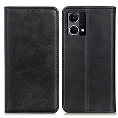 Leather Case Stands Flip Cover Holder A02D for Oppo F21 Pro 4G Black