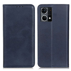 Leather Case Stands Flip Cover Holder A02D for Oppo F21s Pro 4G Blue