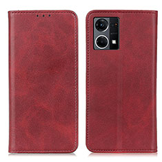 Leather Case Stands Flip Cover Holder A02D for Oppo F21s Pro 4G Red