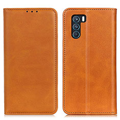 Leather Case Stands Flip Cover Holder A02D for Oppo K9 Pro 5G Light Brown