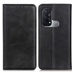 Leather Case Stands Flip Cover Holder A02D for Oppo Reno5 A Black