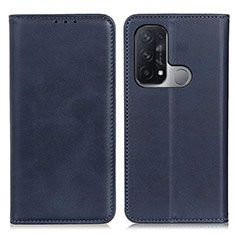 Leather Case Stands Flip Cover Holder A02D for Oppo Reno5 A Blue