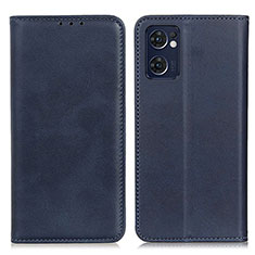 Leather Case Stands Flip Cover Holder A02D for Oppo Reno7 5G Blue