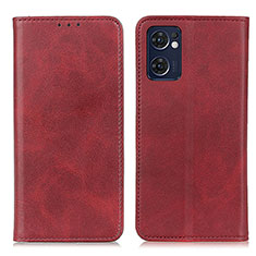 Leather Case Stands Flip Cover Holder A02D for Oppo Reno7 5G Red