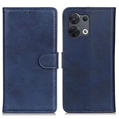 Leather Case Stands Flip Cover Holder A02D for Oppo Reno8 Pro 5G Blue
