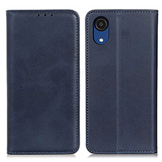 Leather Case Stands Flip Cover Holder A02D for Samsung Galaxy A03 Core Blue