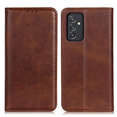 Leather Case Stands Flip Cover Holder A02D for Samsung Galaxy A05s Brown