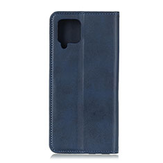Leather Case Stands Flip Cover Holder A02D for Samsung Galaxy A42 5G Blue