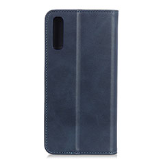 Leather Case Stands Flip Cover Holder A02D for Samsung Galaxy M02 Blue
