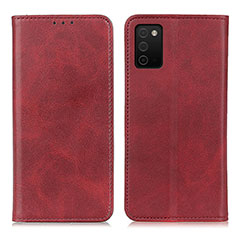Leather Case Stands Flip Cover Holder A02D for Samsung Galaxy M02s Red