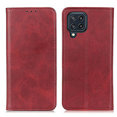 Leather Case Stands Flip Cover Holder A02D for Samsung Galaxy M32 4G Red